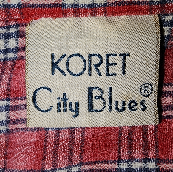 Koret City Blues short-sleeve plaid large female dress shirt. - Picture 4 of 4